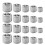 20 Pcs Pipe Plug Fitting,1/8 1/4 3/8 1/2 3/4In NPT Male Internal Hex Thread Socket Pipe Plug Fitting Assortment Kit,B 1
