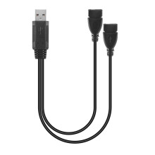 USB 2.0 A Male To 2 Dual USB Female Jack Y Splitter Hub Power Cord Adapter Cable