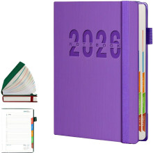 (Purple, -) Pianificatore giornaliero 2026, una pagina al giorno, agenda settimanale