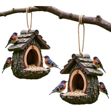 (2PCS, -) Hrănitoare păsări rășină copac vintage – Exterior