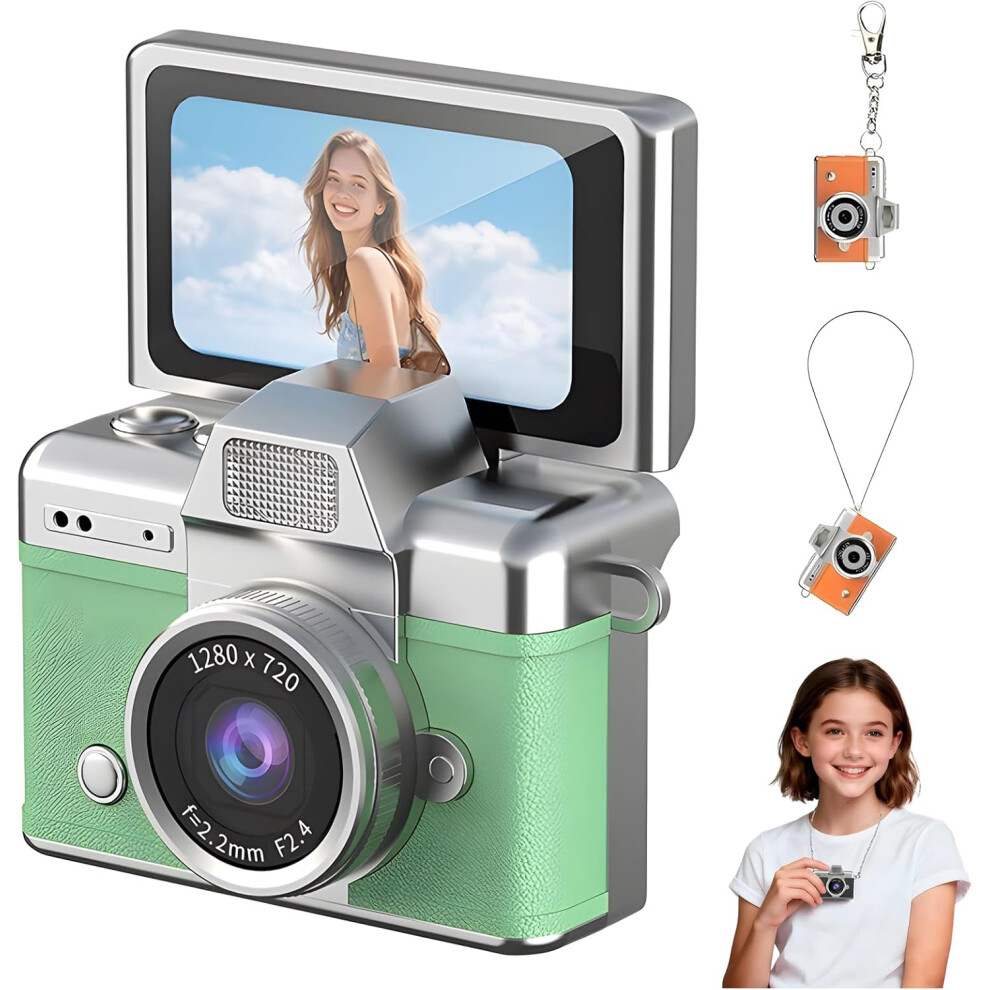 (, -) 1080P Mini Digital Camera With 1.47" Lcd, Keychain For Kids & Adults Green 5437706810711