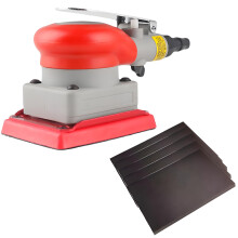 12000RPM Rectangular Air Sander Pneumatic Random-Red 5 Pieces