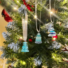 (1PC, -) Ημερολόγιο advent δέντρου θαλάσσιου γυαλιού, 24 μίνι στολίδια - Ocean lovers