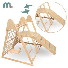 Aire de jeux - Mamabrum - XL 5 en 1 - Toboggan - Balançoire - Mur d'escalade