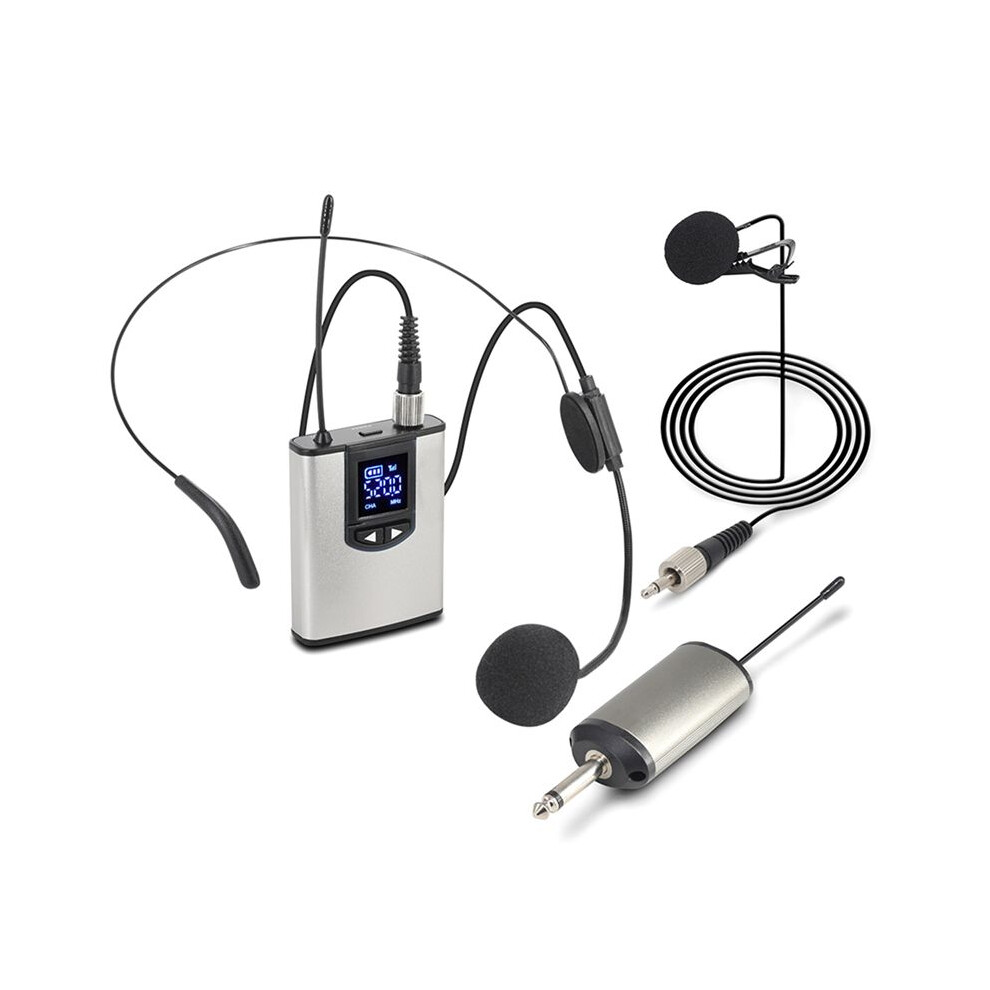 Uhf Wireless Lavalier Microphone System With Bodypack Transmitter For Lectures Interviews Vlog And Live Recording Silver 4713014771748