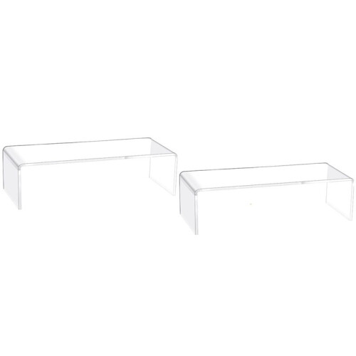 2 Pcs Acrylic Display Stands Acrylic Risers Dessert Table Display Set Rectangular Clear Display Stand Riser for Display