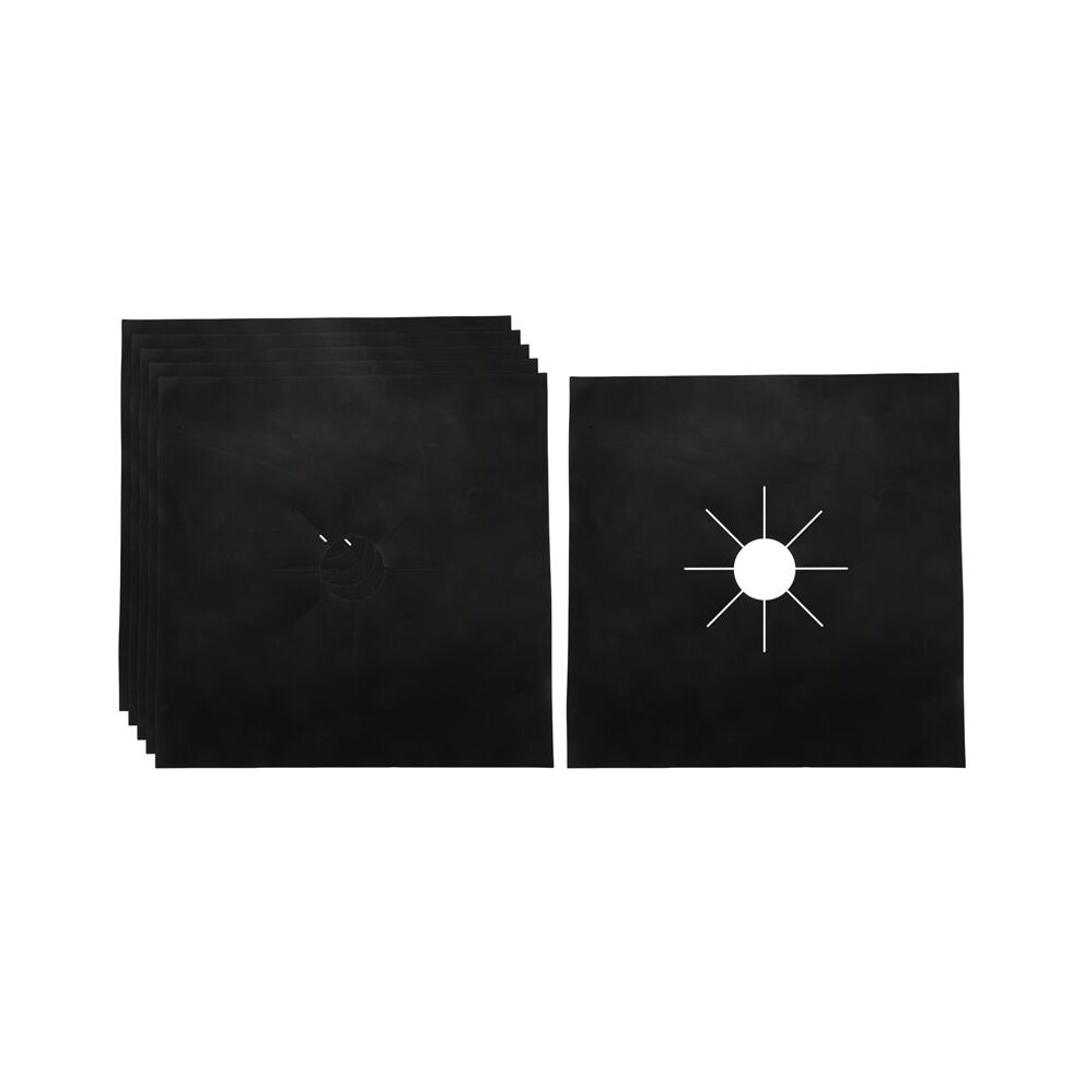 6X Reusable Non-Stick Gas Range Stove Top Burner Covers Protector Liner Black 4712741377681