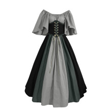 Womens Costume Medieval Dress with Corset-lightwhite S