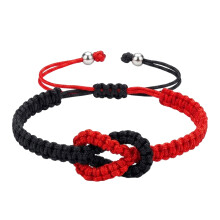 Modisches zweifarbiges geflochtenes Seilarmband,-schwarz rot