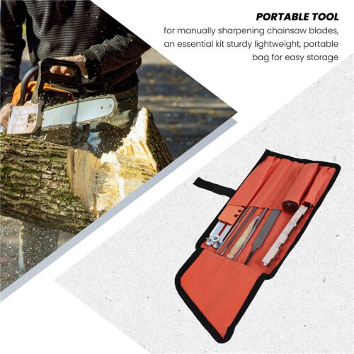 10 Piece Chain Saws Sharpening File Kit, File Kit for Sharpening Saw Chains, Contains File Sharpening Guides Depth Gauge