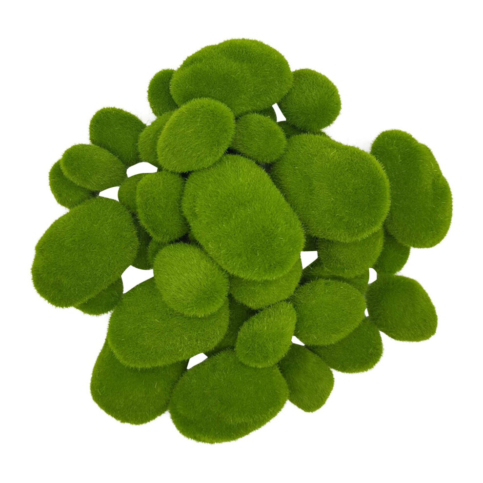 25 Pieces 2 Size Artificial Moss Rocks Decorative, Moss Balls For Floral Arrangements, Fairy Gardens And Crafting Green 4711379828022