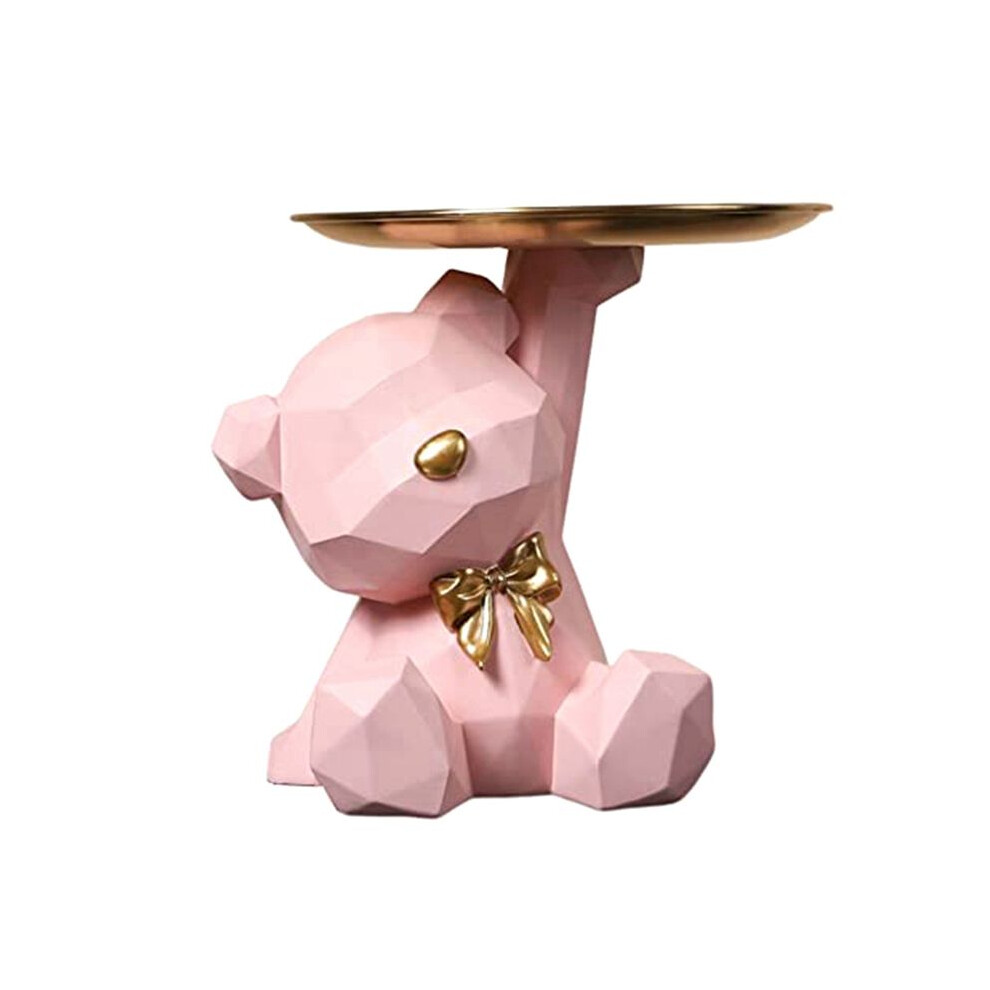 Storage Tray Statue Key Holder Figurine, Jewelry Earrings Lipsticks Tray, Bear Statues With Dish, Sculptures Key Bowl-B Wella Elements