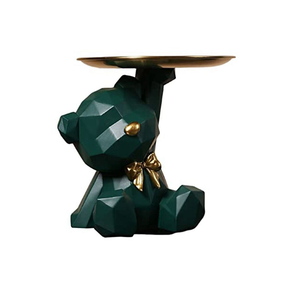 Storage Tray Statue Key Holder Figurine, Jewelry Earrings Lipsticks Tray, Bear Statues With Dish, Sculptures Key Bowl-C Wella Elements