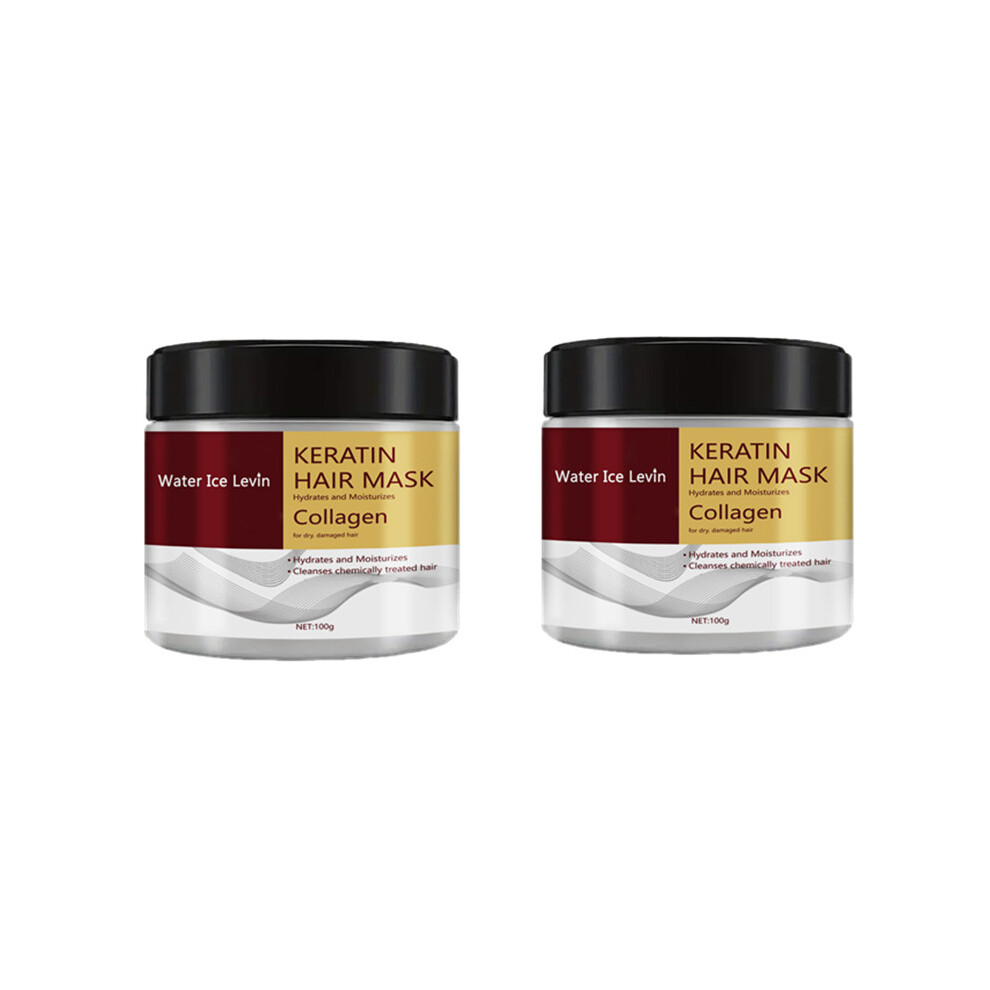 (2pcs) Collagen Keratin Hair Mask Dual Oil Control Moisturizer Conditioner Soft Smooth Frizz Damaged Repair Revitalize Hair Care
