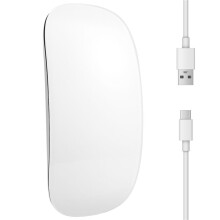 Mouse Magico Senza Fili  Mouse per Computer Ricaricabile Silenzioso Sottile Ergonomico Mouse per PC per   (Bianca)