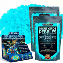 (Blue, 400pcs) Leuchtende Gartensteine, bunte Luminous-Pebbles für DIY Wege & Nacht-Deko