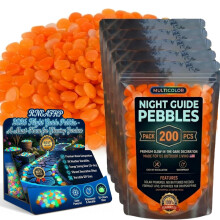 (Orange, 1000pcs) Leuchtende Gartensteine, bunte Luminous-Pebbles für DIY Wege & Nacht-Deko