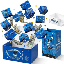 (Blue, 2 Sets(20Envelopes)) Geldcadeaukaart voor diplomauitreiking – verrassende pop-up doos met confetti 2026