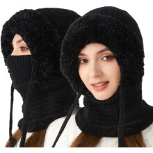 (Black, -) Sciarpa cappello 3-in-1 per donna, balaclava invernale termica antivento