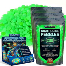 (Green, 600pcs) Színes, sötétben világító kövek kertbe – kültéri járólámpa pebbles, díszítő ösvényhez