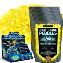 (Yellow, 800pcs) Leuchtende Gartensteine, bunte Luminous-Pebbles für DIY Wege & Nacht-Deko