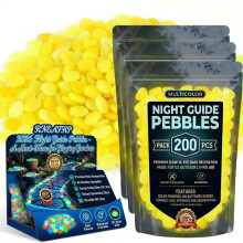 (Yellow, 600pcs) Leuchtende Gartensteine, bunte Luminous-Pebbles für DIY Wege & Nacht-Deko
