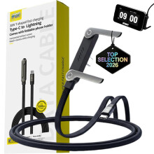 (TYPE-C to Lightning, -) Cavo USB-C invisibile 2-in-1 con supporto telefono, ricarica 240W