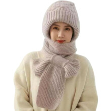 (Beige, -) Vielseitiger gestrickte Kapuzenschal, winddicht & warm, integrierte Maske & Mütze