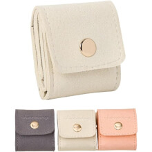 (white, -) Bolsa de joyería mini de viaje, estuche plegable organizador con cierre para accesorios