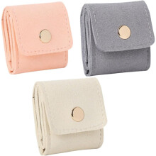 (3PCS, -) Bolsa de joyería mini de viaje, estuche plegable organizador con cierre para accesorios