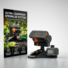 (Standard, with Dual-zone Timer) Irrigatore oscillante a 16 ugelli con timer, annaffiatura automatica