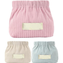 (Pink+White+Blue, -) Organizador Elástico de Tira de Cabelo Corduroy, Bolsa Portátil para Bolsa