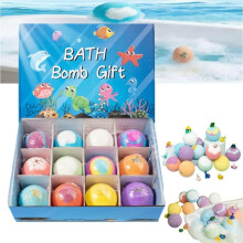 (Blue, -) 12-teiliges Überraschungs-Frühlings-Badebomben Set, Meeresspielzeug Geschenk für Kinder
