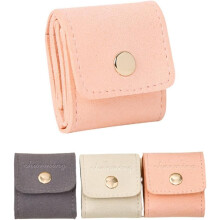 (pink, -) Bolsa de joyería mini de viaje, estuche plegable organizador con cierre para accesorios
