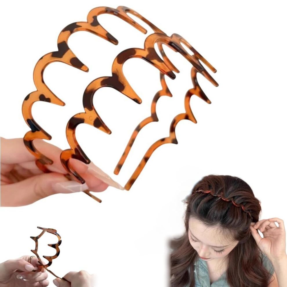 Oimg Amber (, 1 Count (Pack Of 2)) U Shape Fashion Tooth Hair Comb Headband, Reversible High Cranium Hairband