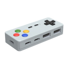 Expansion GamePad Shape Design HUB Mus Tangentbord Cartoon USB Converter Connector 4 i 1 Type-C USB 2.0 HUB