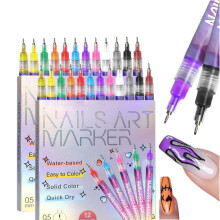 (24 PCS, -) Set 12 pennarelli per nail art 3D, per unghie fai da te