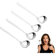 (4pcs, -) Set 6 cucchiai da minestra in acciaio 18/10, extra spessi