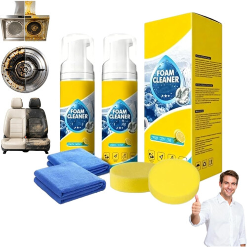 (2PCS, -) Schiuma detergente 4-in-1 multi-enzima per interni auto