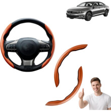 (Orang-2pcs, -) Volante auto antiscivolo in silicone fibra carbonio, universale