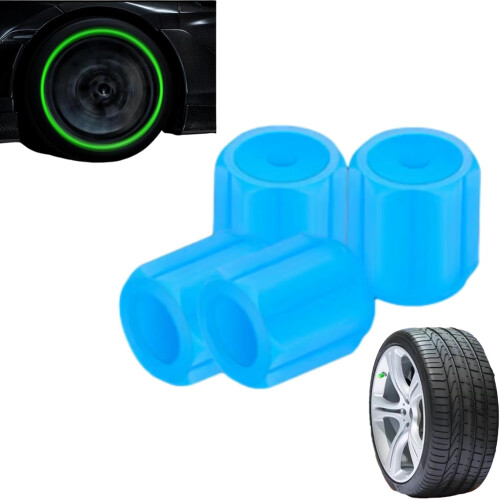 (Blue-4pcs, -) Set cappucci valvole auto luminescenti, accessorio guida notturna