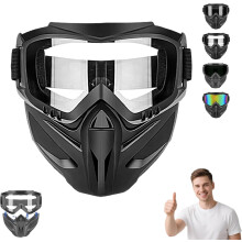 (Transparent, -) Máscara Facial Desmontável, Fixação Rápida para Moto e Madeira