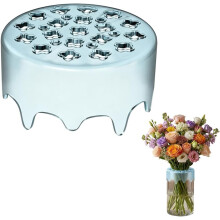 (Blue, -) Stretch Silicone Blossom Grid Flower Arranger, Reusable Floral Grid for Vase