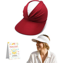 (Burgundy, One Size) Dames brede rand zonneklep hoed – 50+ UV-bescherming voor strand en golf