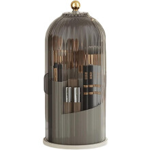 (A, -) 2025 360 Rotating Makeup Brush Holder, Transparent Organiser for Vanity