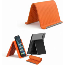 (Orange, -) Support téléphone silicone flexible 2026, pliable angle