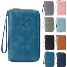 (Peacock Blue, -) RFID Pasholder Pung, Blokerende Dokument Organizer Clutch Rejse Etui