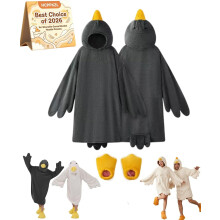 (Gray, Medium) Tragbare Gänse Decke Hoodie Onesie, Flanell Pyjama für Kinder & Erwachsene