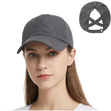(B-dark Grey, -) Boné de Beisebol com Proteção UV, Ajustável para Cabelo Preso