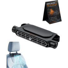 (Black, -) USB zadný ventilátor do auta, mini tichý duálny prúd vzduchu pre zadných cestujúcich